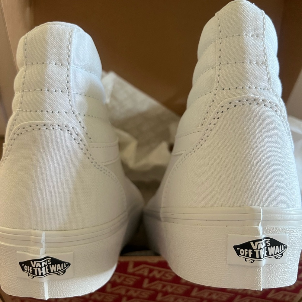 Vans White High-Top Filmore Sneakers, Platform, Women’s size 10, New - Picture 4 of 6